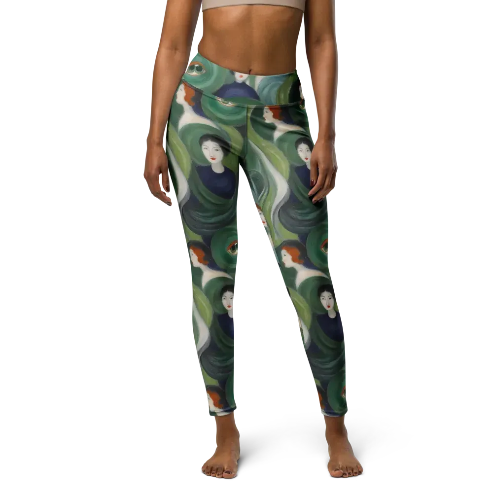 Emerald Reverie on Yoga Leggings — Front