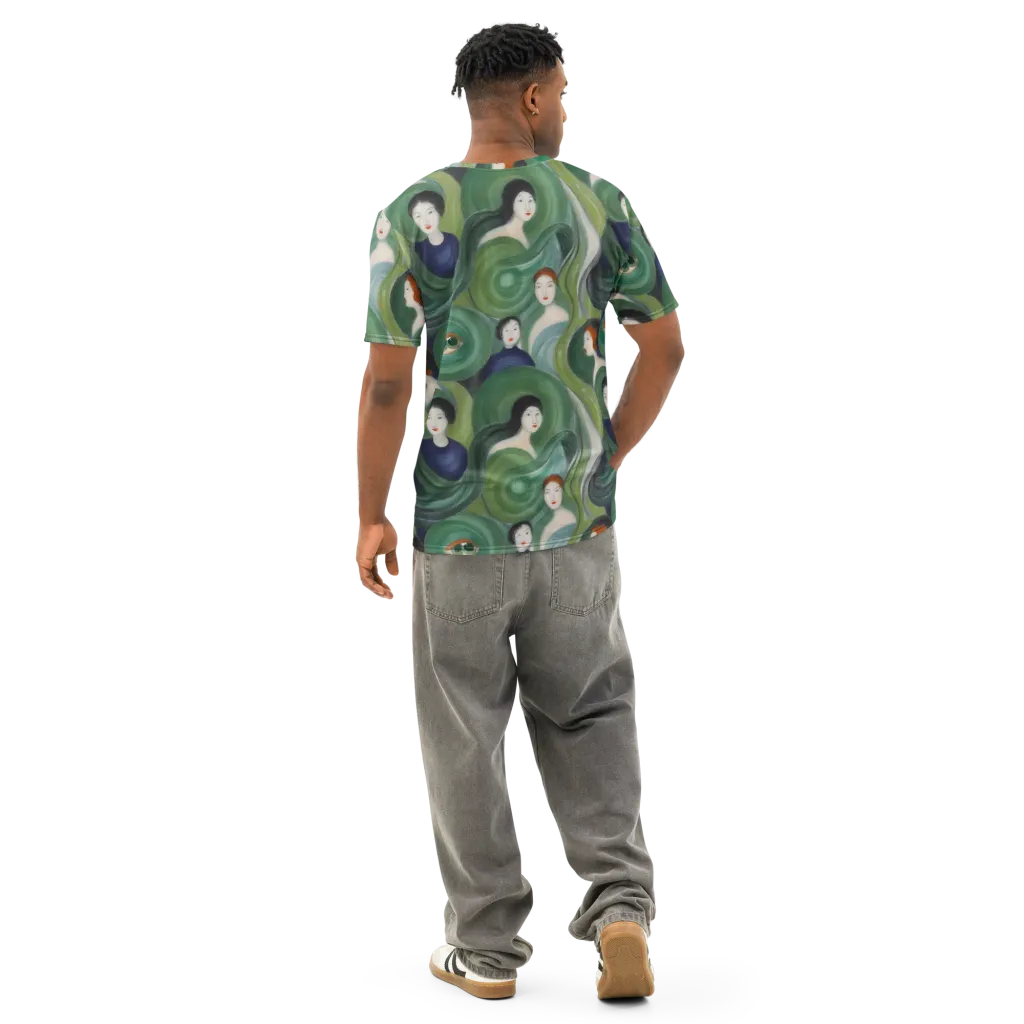 Emerald Reverie on Men's Cotton Crew Neck T-Shirt — Back