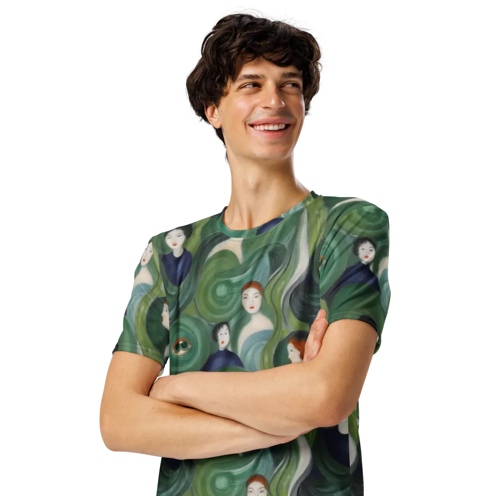 Emerald Reverie on Men's Crew Neck T-Shirt — Left Front