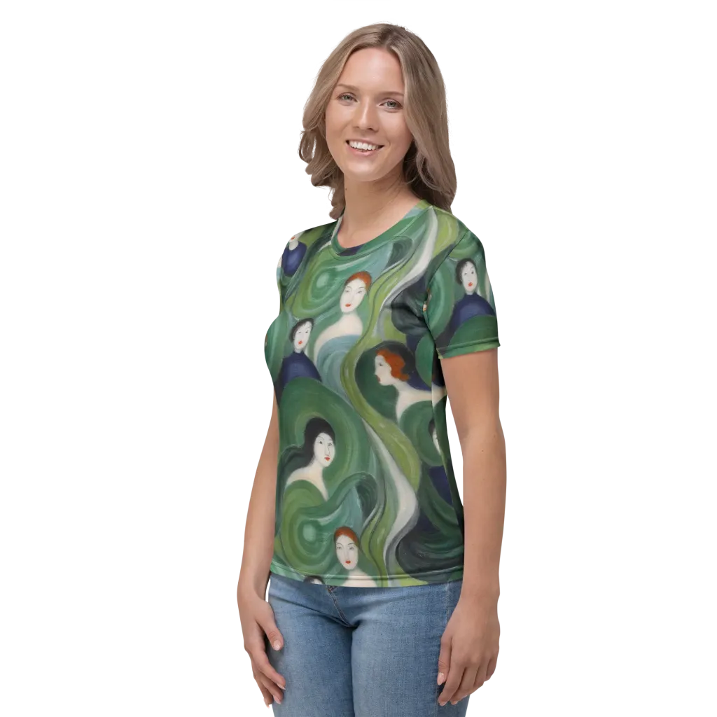 Emerald Reverie on Women's Crew Neck T-Shirt — Left