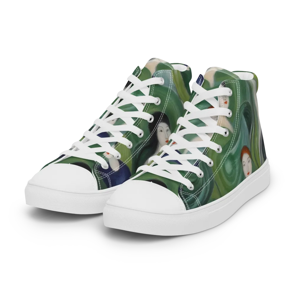 Emerald Reverie on Women's High Top Canvas Shoes — Left Front