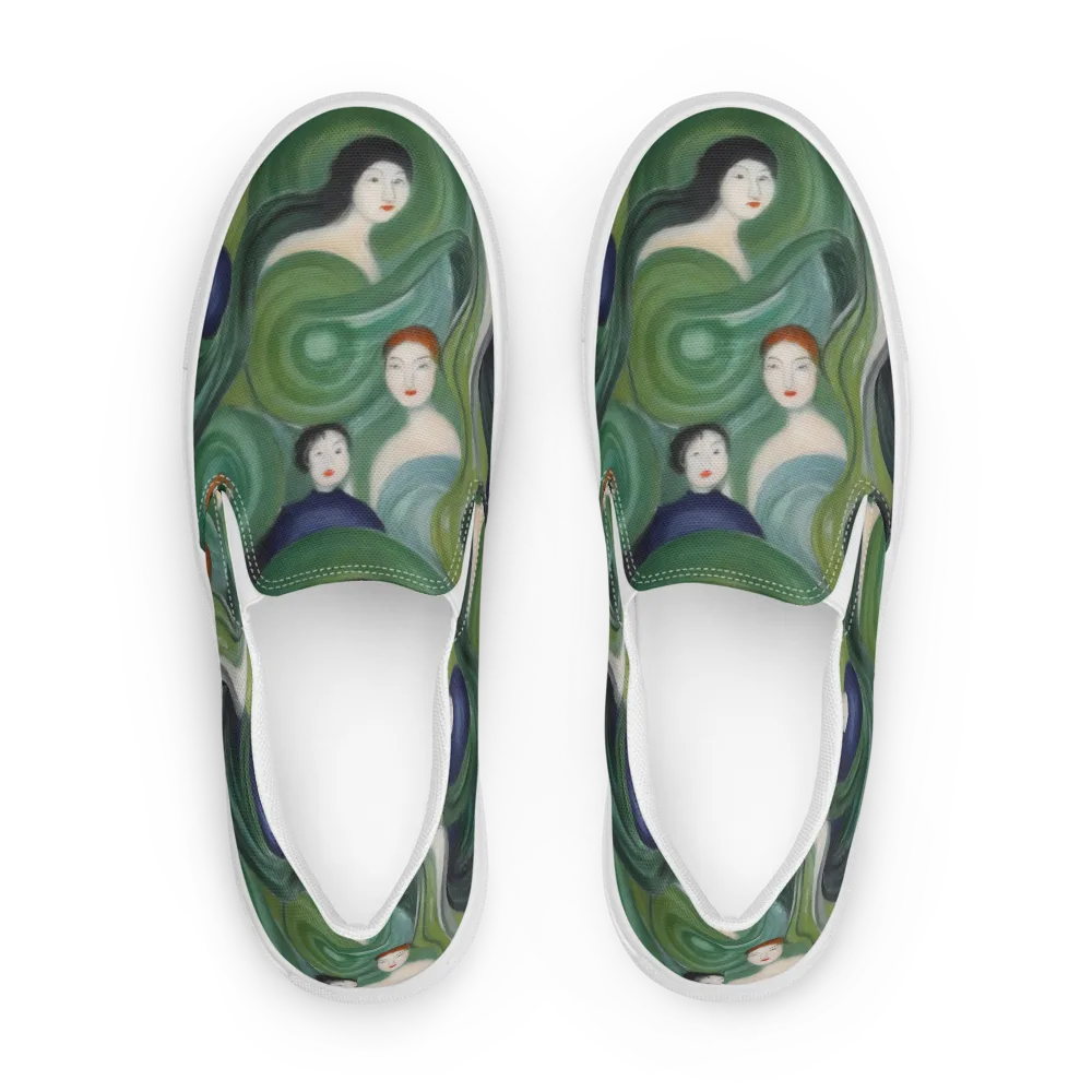Emerald Reverie on Men's Slip-On Canvas Shoes — Front