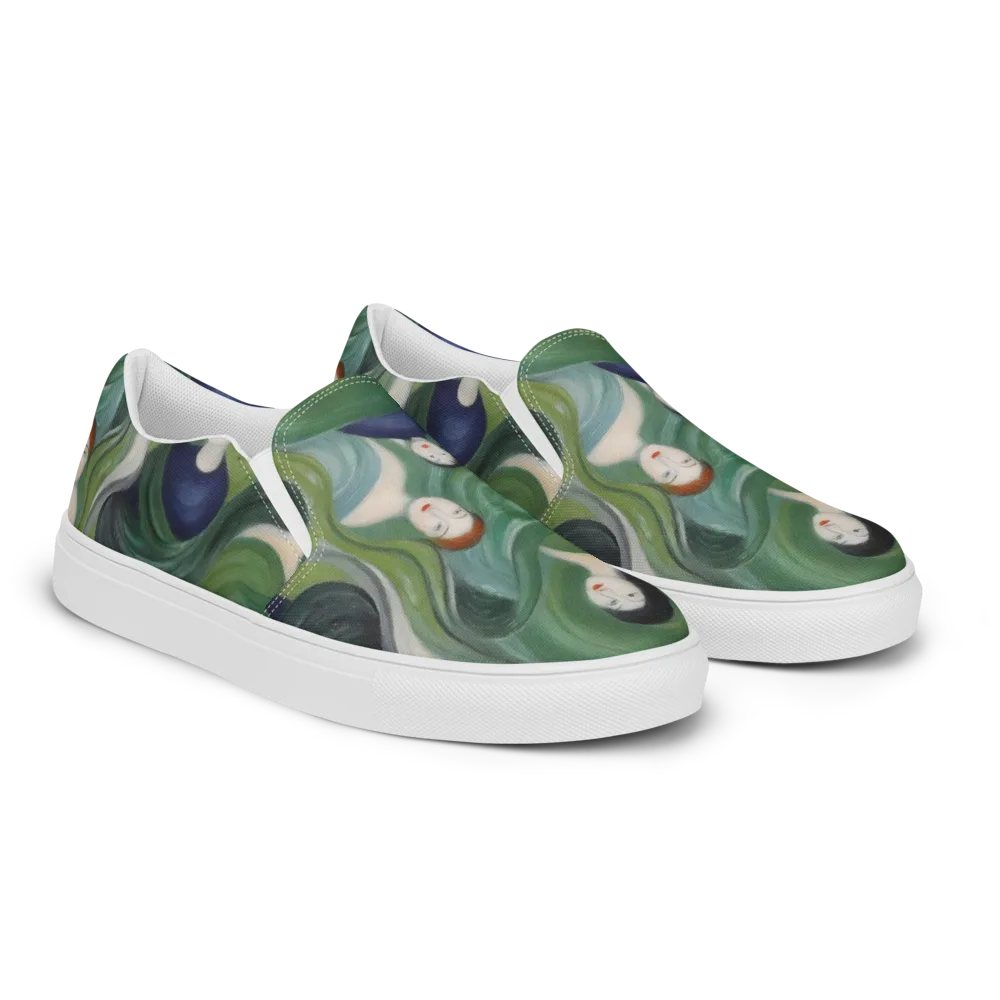 Emerald Reverie on Men's Slip-On Canvas Shoes — Right Front