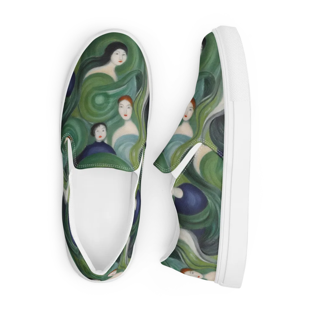 Emerald Reverie on Men's Slip-On Canvas Shoes — Front