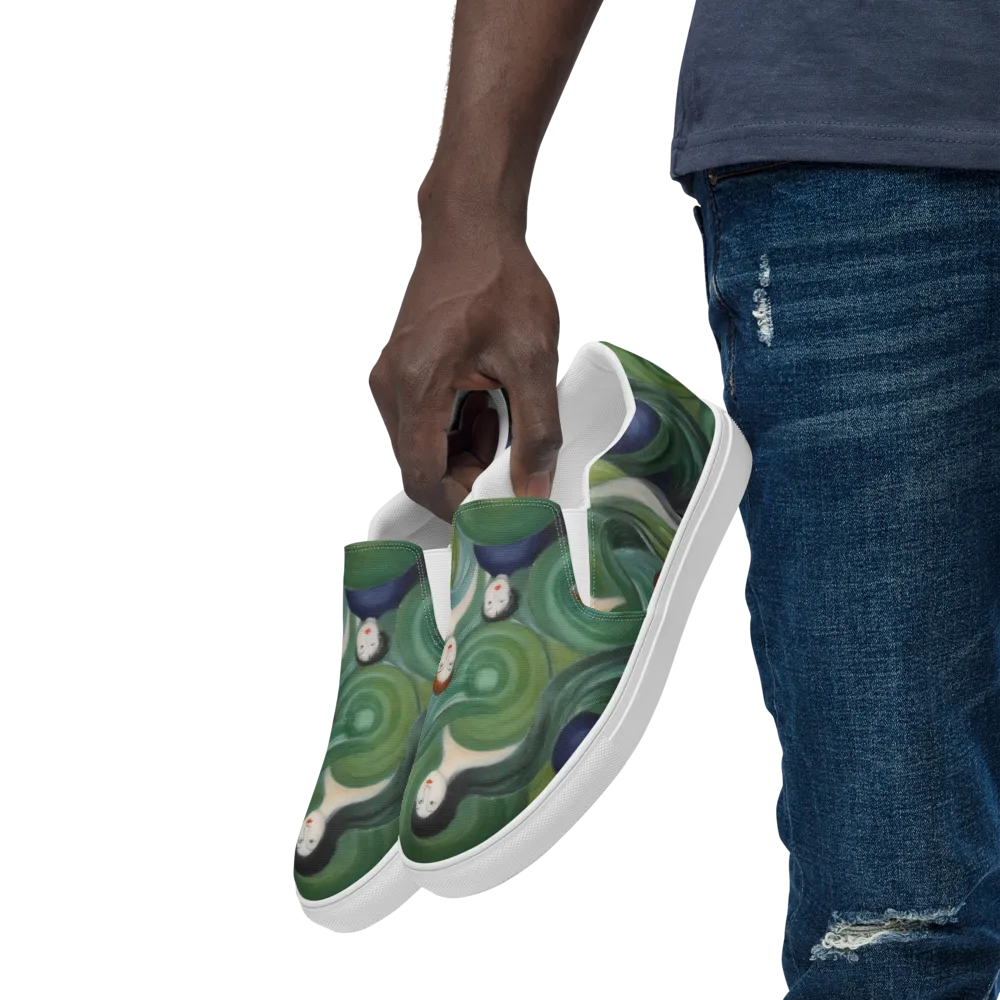 Emerald Reverie on Men's Slip-On Canvas Shoes — Left Front