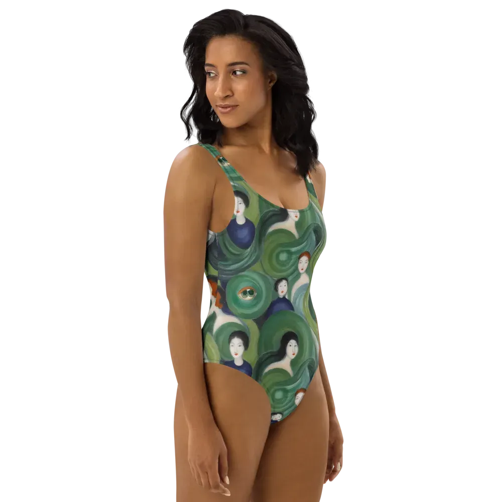 Emerald Reverie on One-Piece Swimsuit — Right