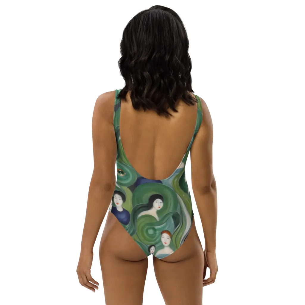 Emerald Reverie on One-Piece Swimsuit — Back