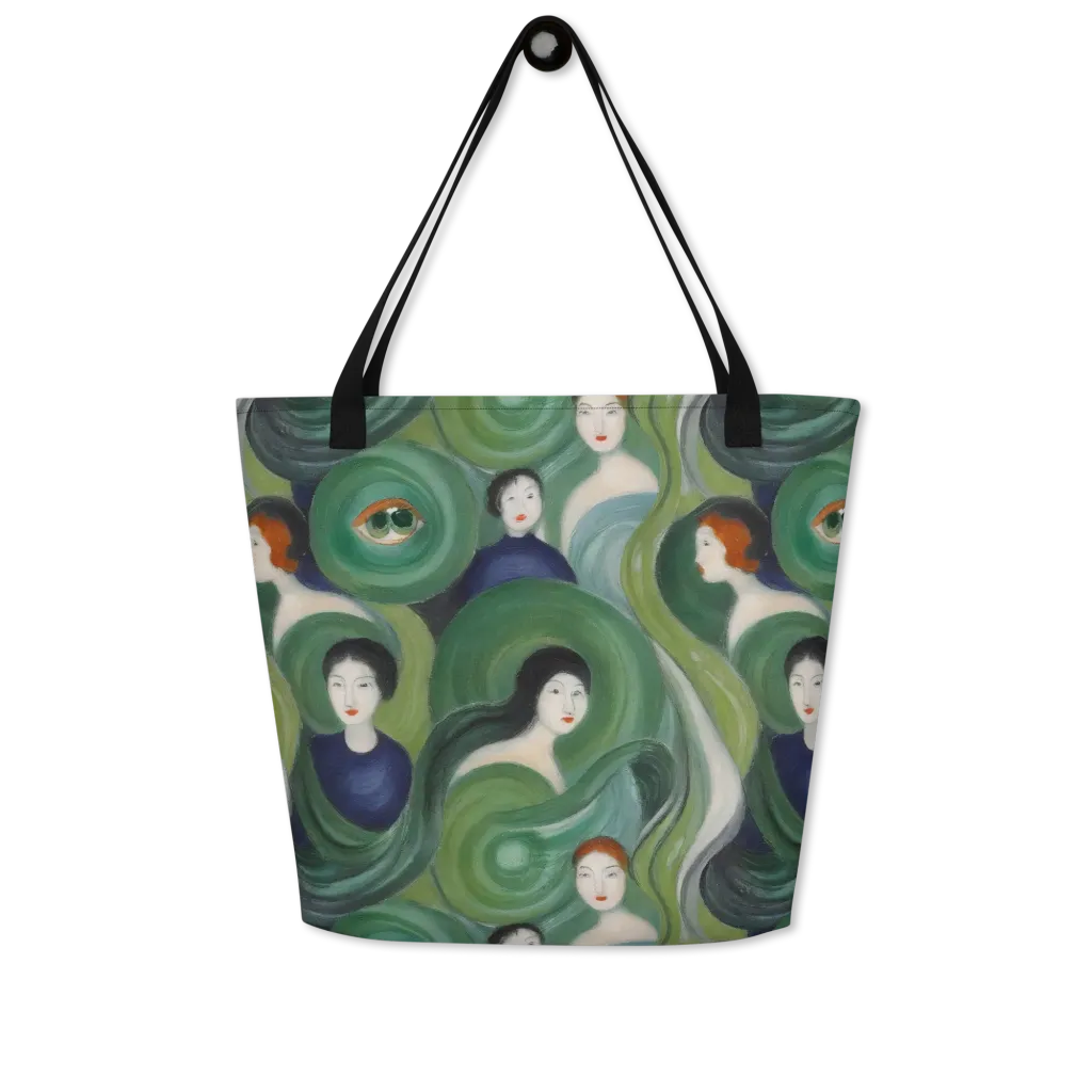 Emerald Reverie on Large Tote Bag W/ Pocket — Front