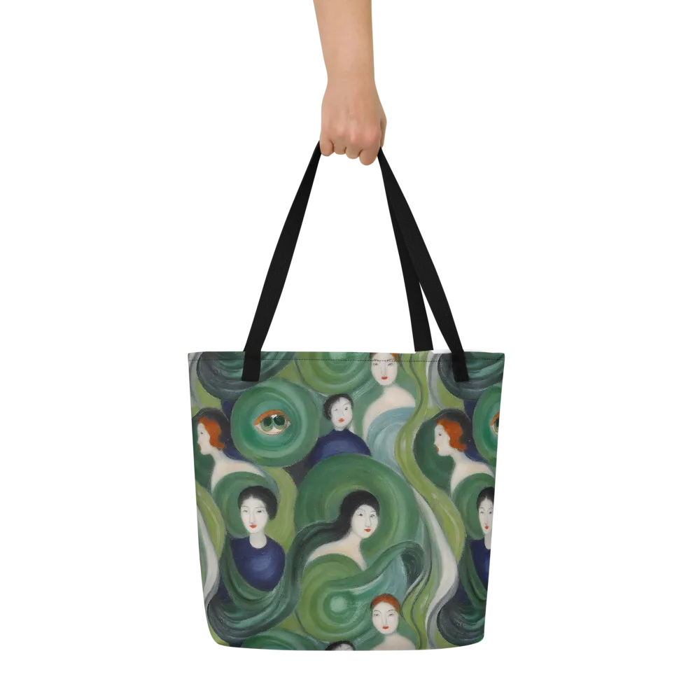 Emerald Reverie on Large Tote Bag W/ Pocket — Front