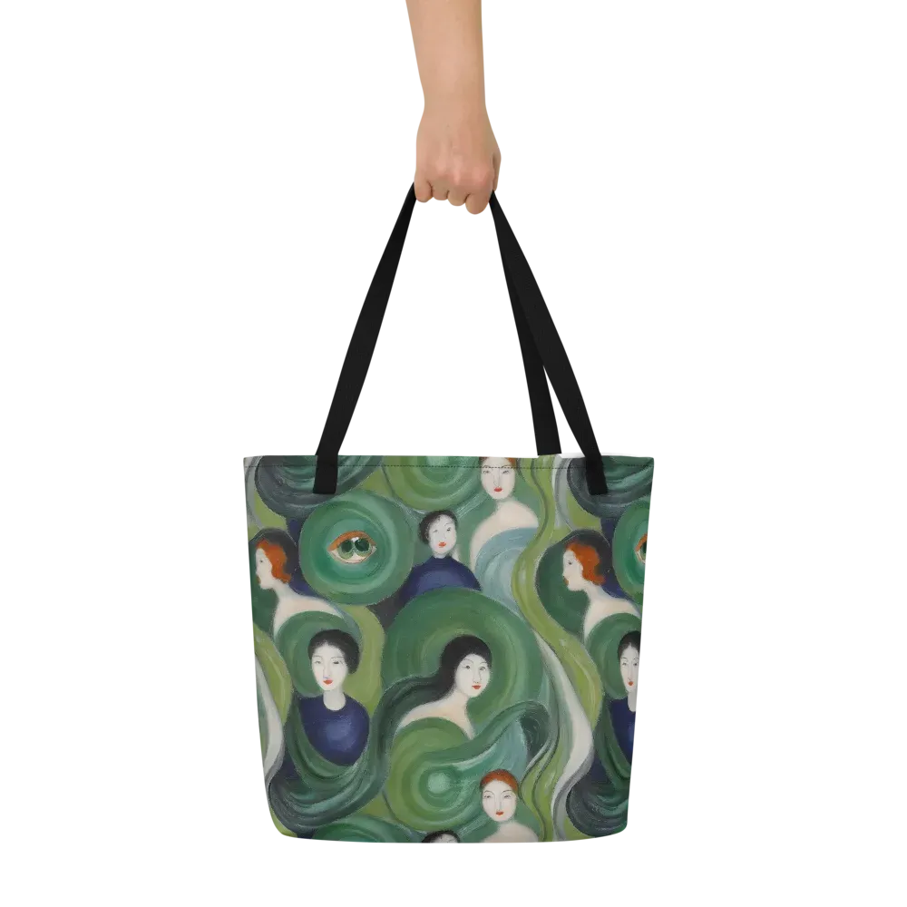 Emerald Reverie on Large Tote Bag W/ Pocket — Front