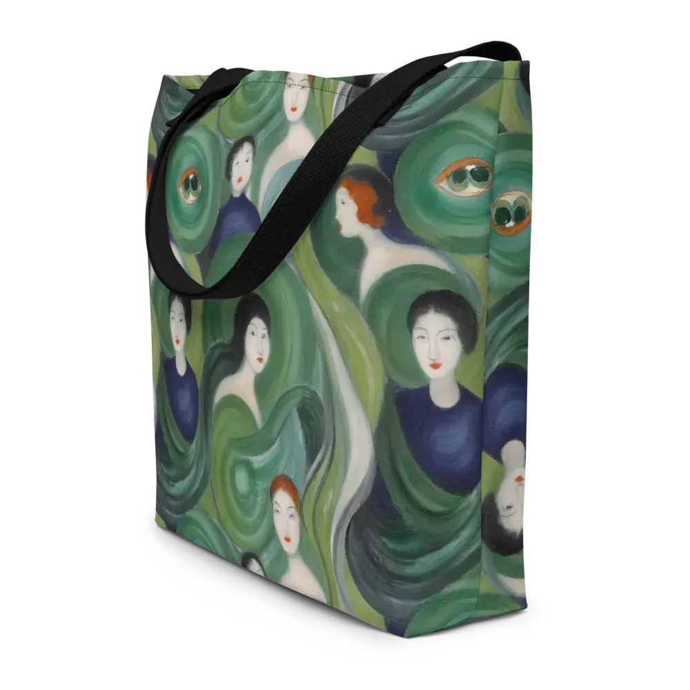 Emerald Reverie on Large Tote Bag W/ Pocket — Front