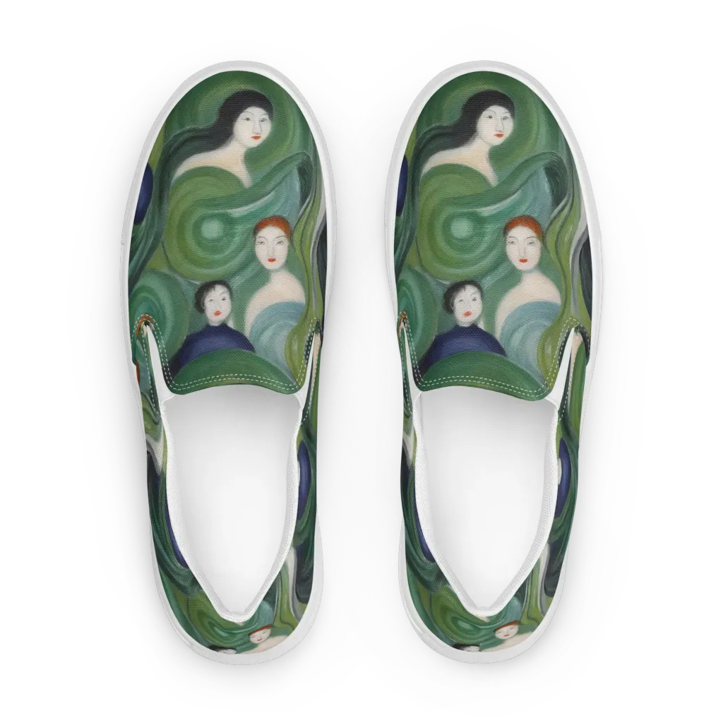 Emerald Reverie on Women's Slip-On Canvas Shoes — Front