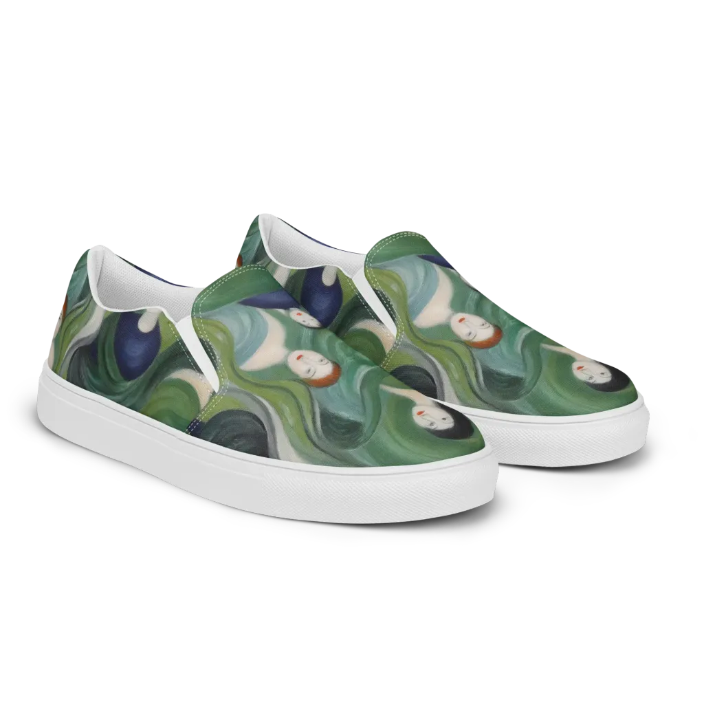 Emerald Reverie on Women's Slip-On Canvas Shoes — Right Front