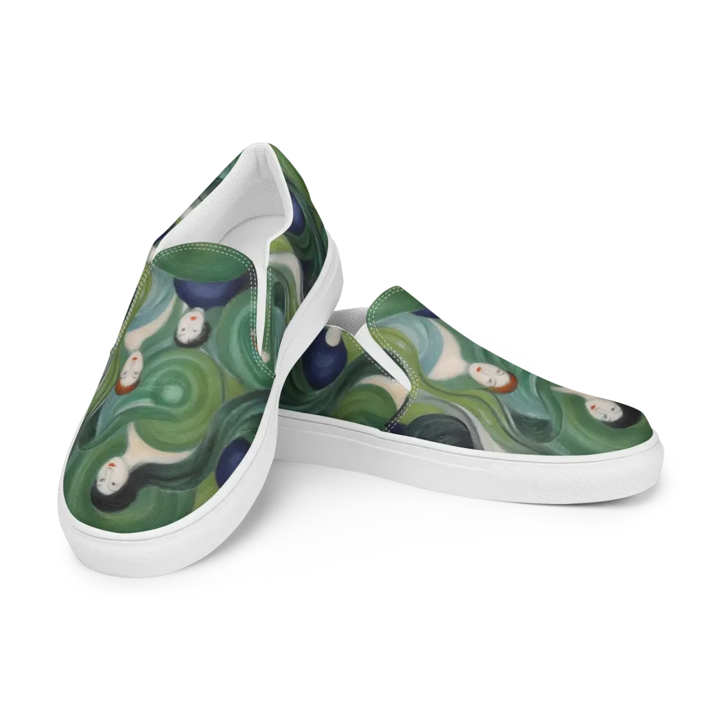 Emerald Reverie on Women's Slip-On Canvas Shoes — Left Front