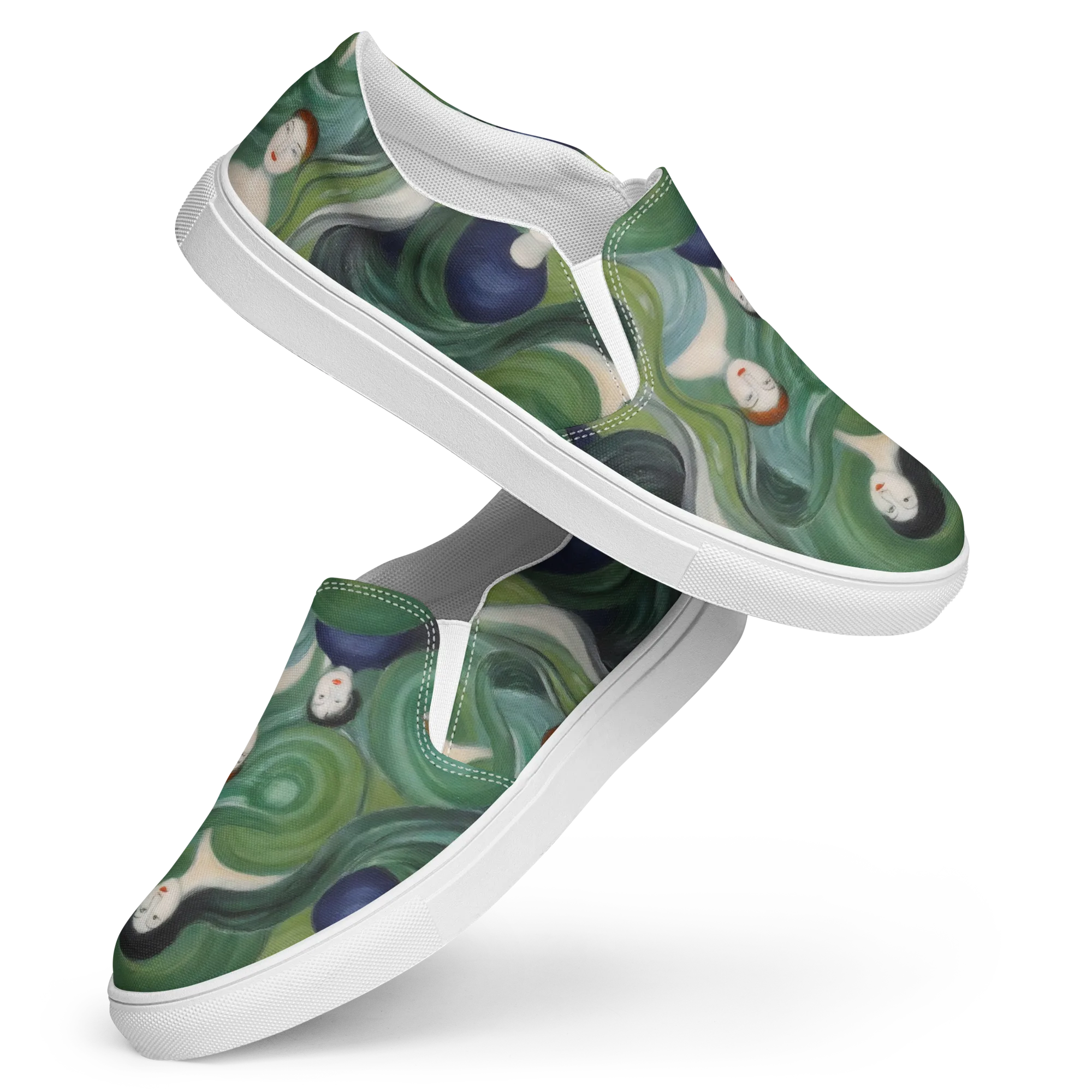 Emerald Reverie on Women's Slip-On Canvas Shoes — Front