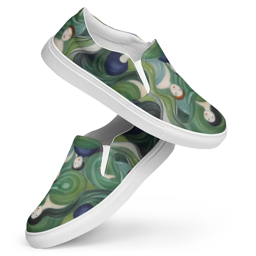 Emerald Reverie on Women's Slip-On Canvas Shoes — Front