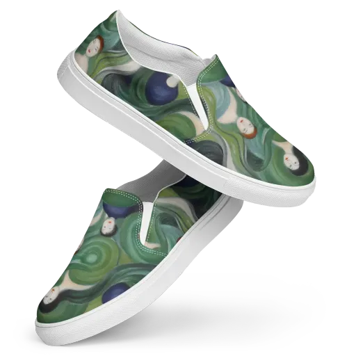 Emerald Reverie on a Women's Slip-On Canvas Shoes