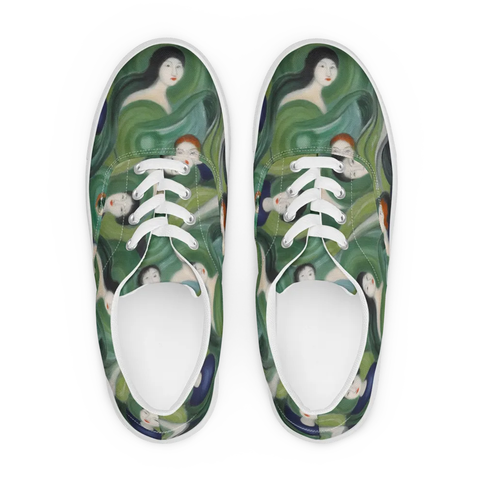 Emerald Reverie on Men's Lace-Up Canvas Shoes — Front