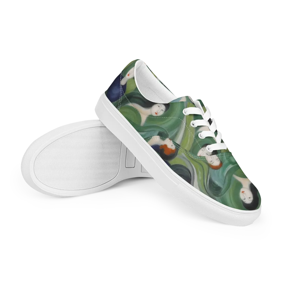 Emerald Reverie on Men's Lace-Up Canvas Shoes — Right Front