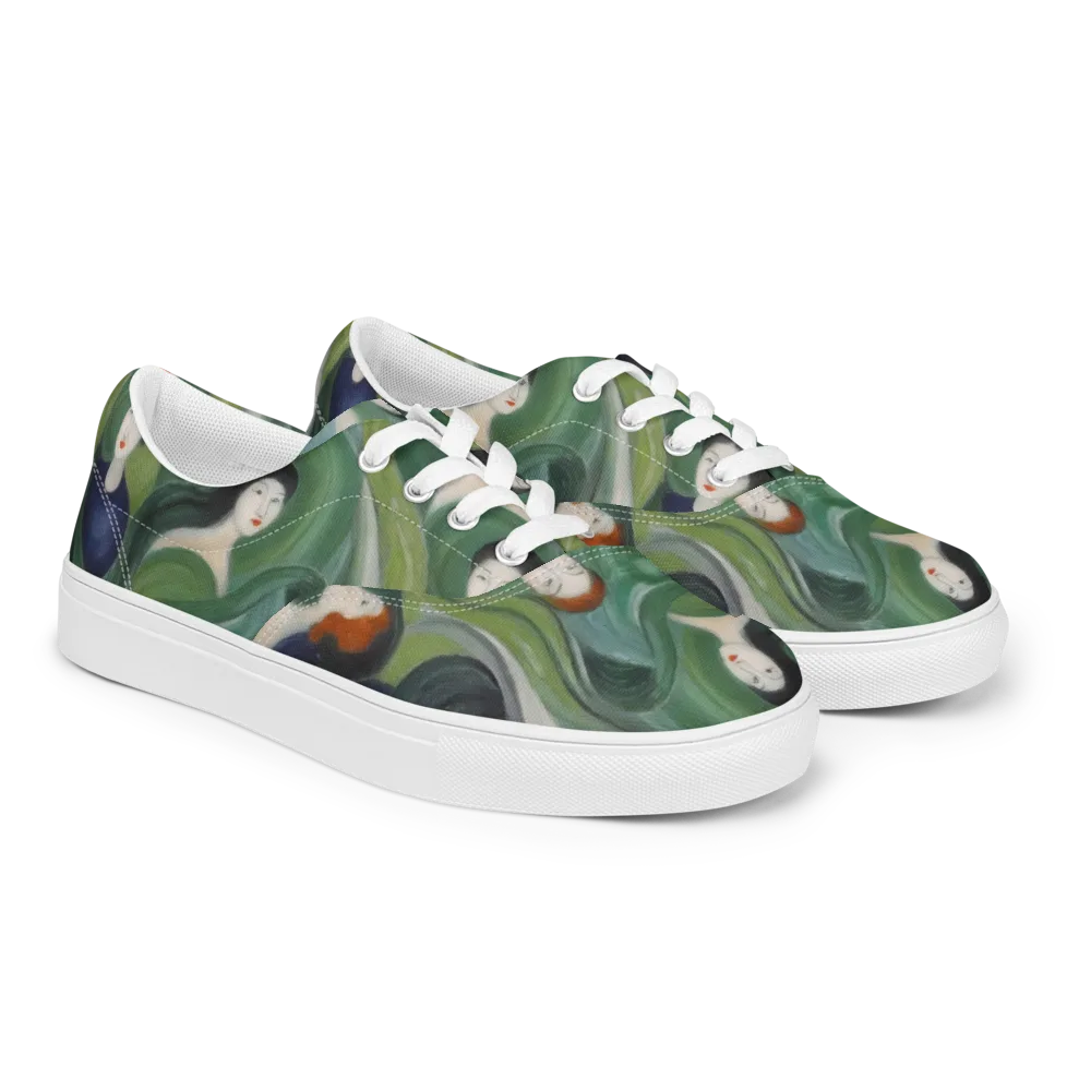 Emerald Reverie on Men's Lace-Up Canvas Shoes — Right Front