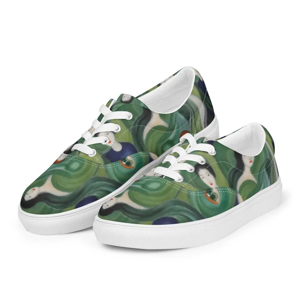 Emerald Reverie on Men's Lace-Up Canvas Shoes — Left Front