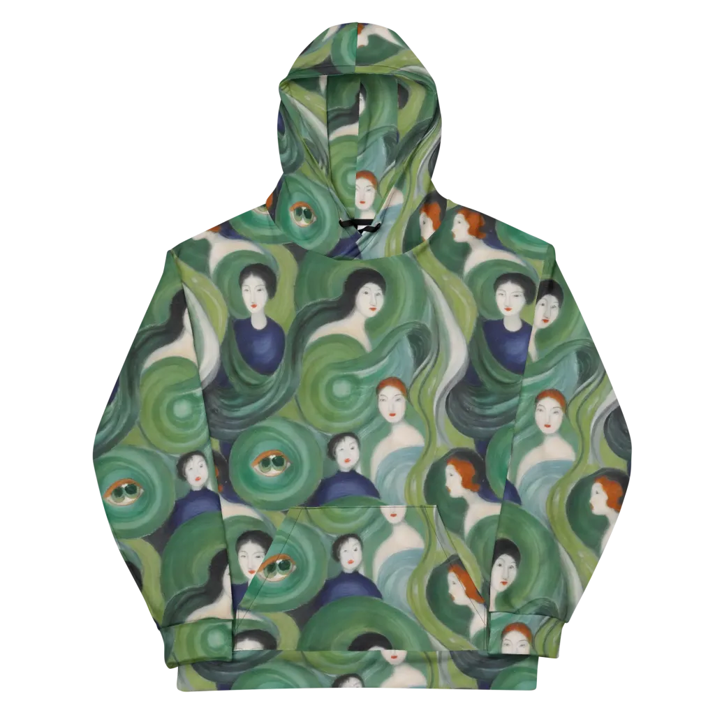 Emerald Reverie on Cotton Hoodie — Front