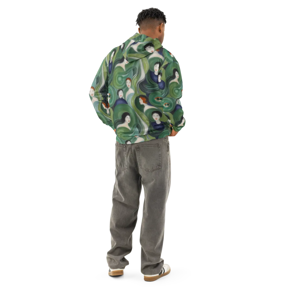 Emerald Reverie on Cotton Hoodie — Back