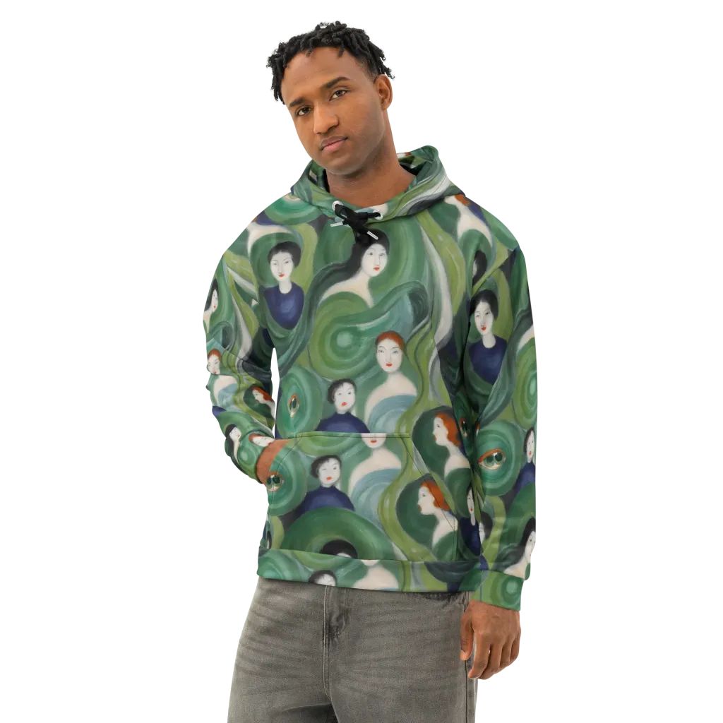 Emerald Reverie on Cotton Hoodie — Left Front