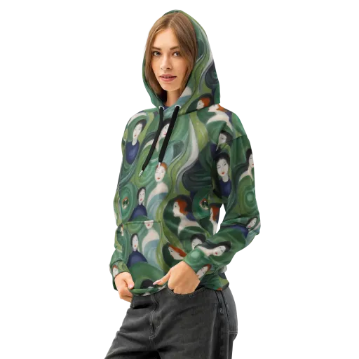 Emerald Reverie on a Cotton Hoodie