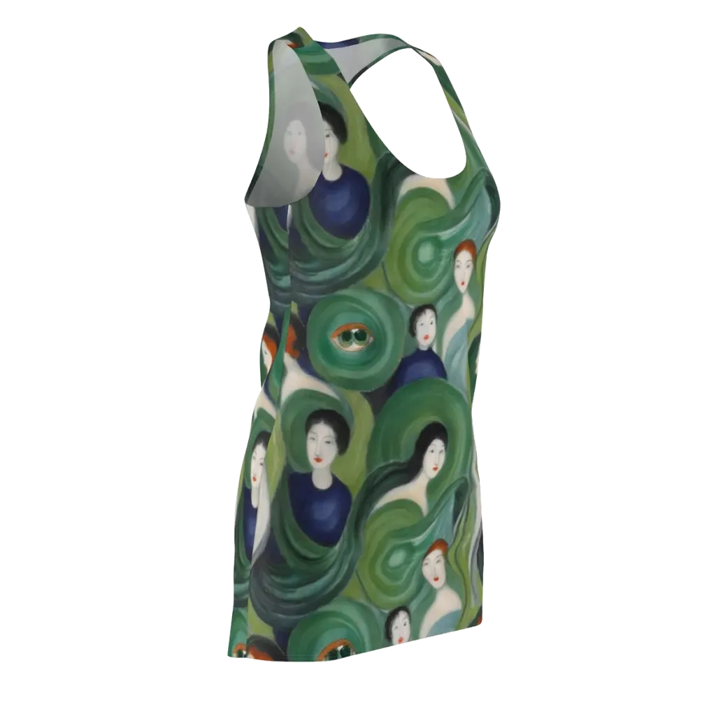 Emerald Reverie on Racerback Dress — Front Side