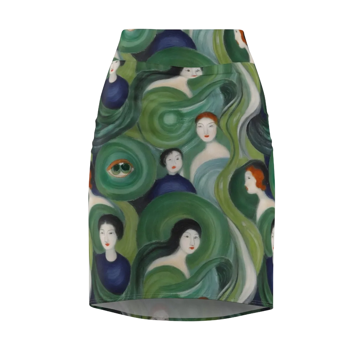 Emerald Reverie on Pencil Skirt — Front