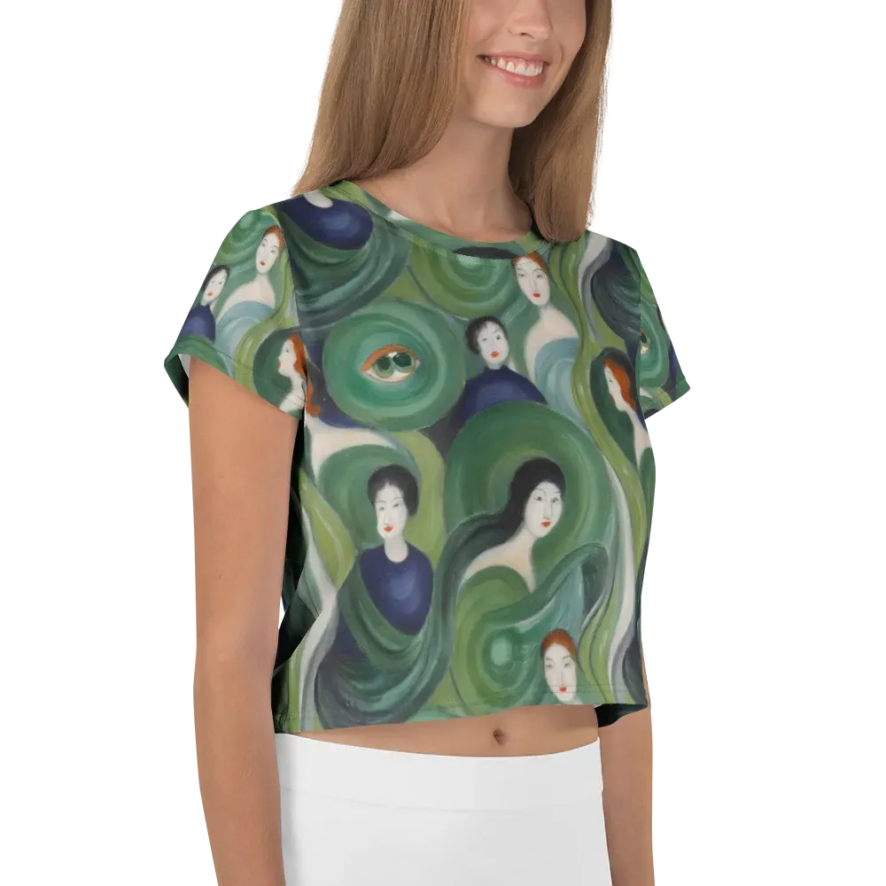 Emerald Reverie on Crop Tee — Right