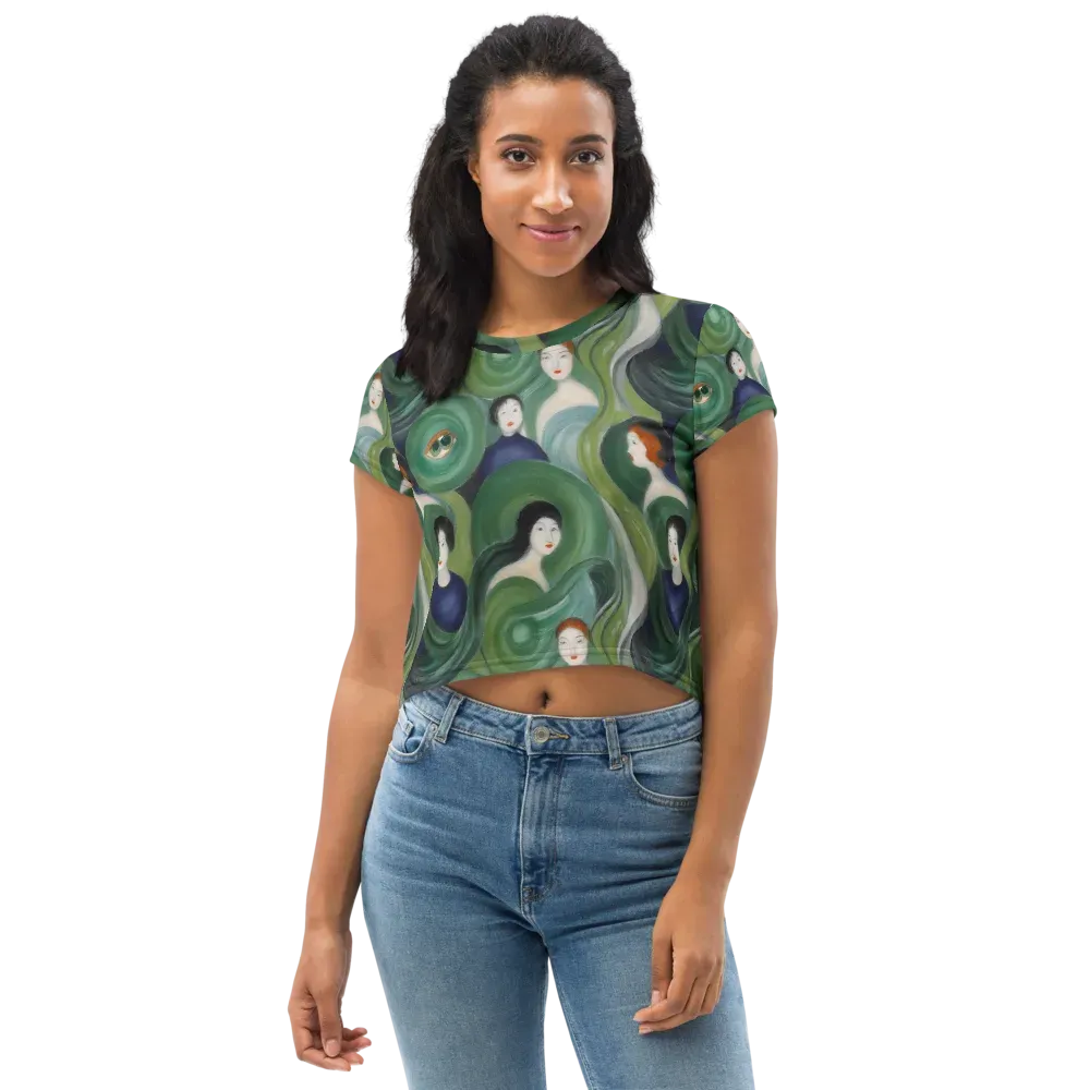 Emerald Reverie on Crop Tee — Front