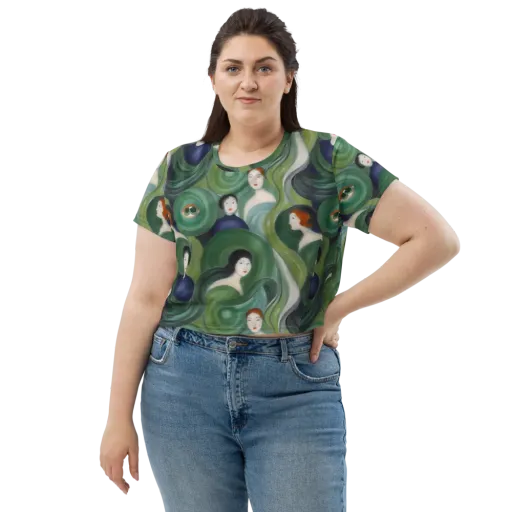 Emerald Reverie on a Crop Tee