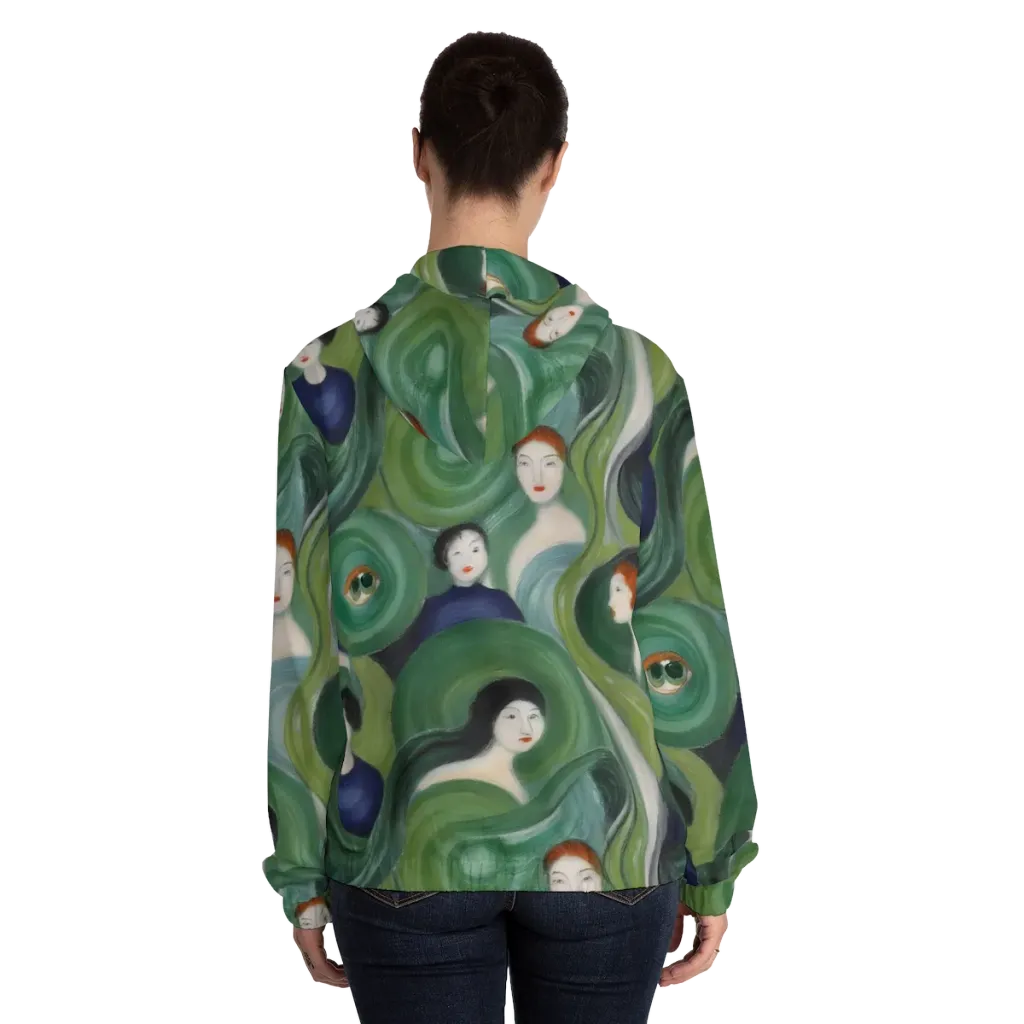 Emerald Reverie on Women's Full-Zip Hoodie — Back On Person