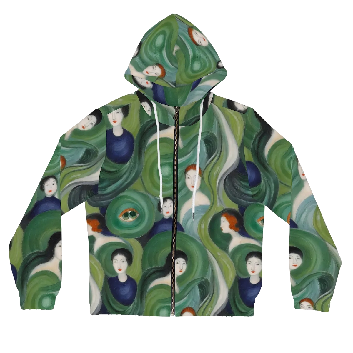 Emerald Reverie on Women's Full-Zip Hoodie — Front