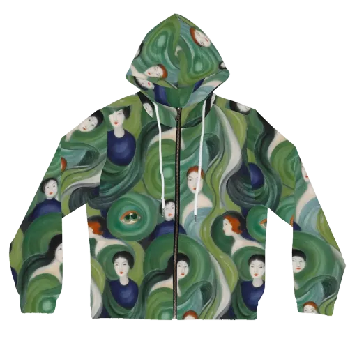 Emerald Reverie on a Women's Full-Zip Hoodie