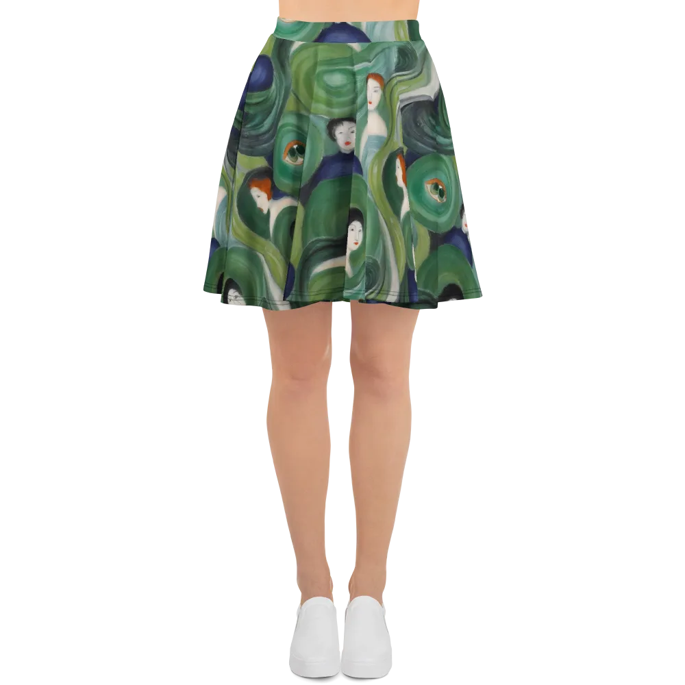 Emerald Reverie on Skater Skirt — Front