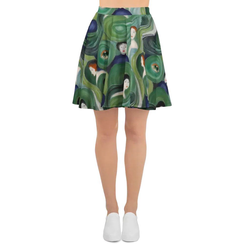 Emerald Reverie on Skater Skirt — Front