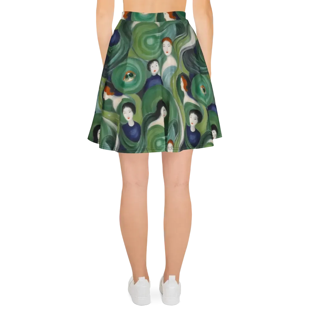 Emerald Reverie on Skater Skirt — Back