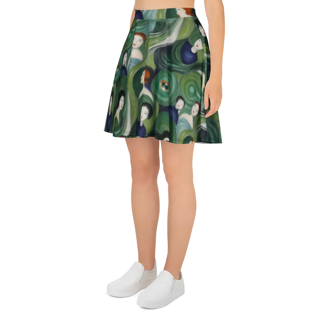 Emerald Reverie on Skater Skirt — Left