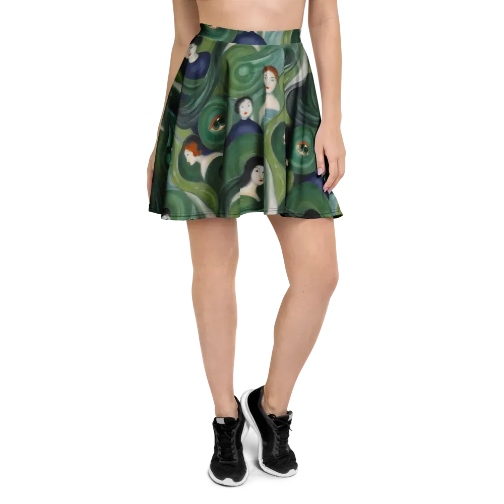 Emerald Reverie on Skater Skirt — Front