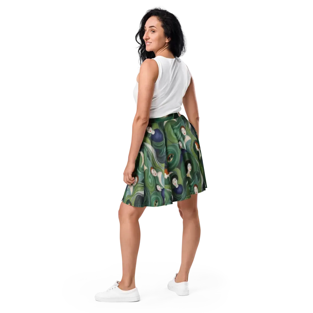Emerald Reverie on Skater Skirt — Back