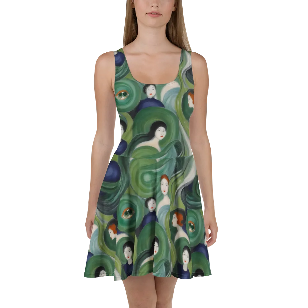 Emerald Reverie on Skater Dress — Front