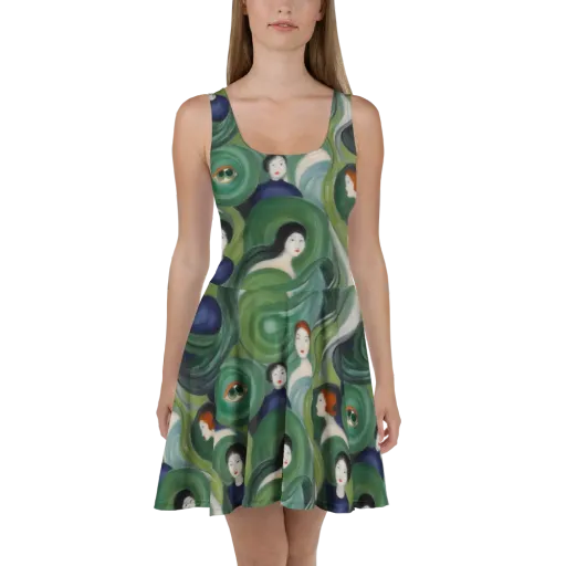Emerald Reverie on a Skater Dress