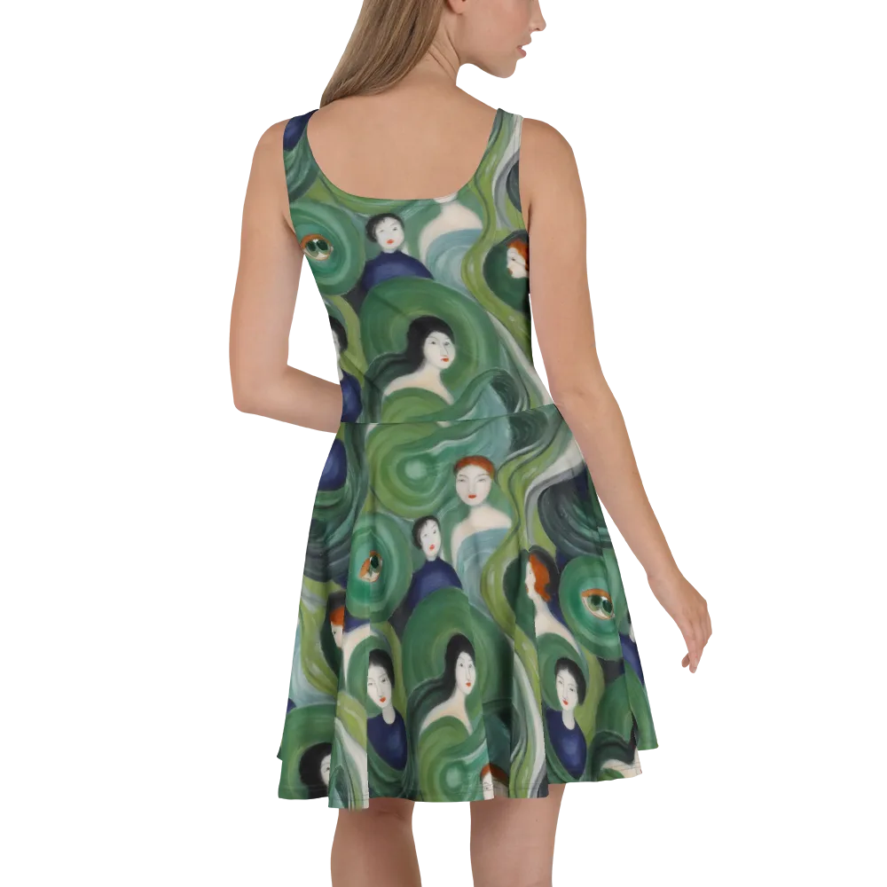 Emerald Reverie on Skater Dress — Back