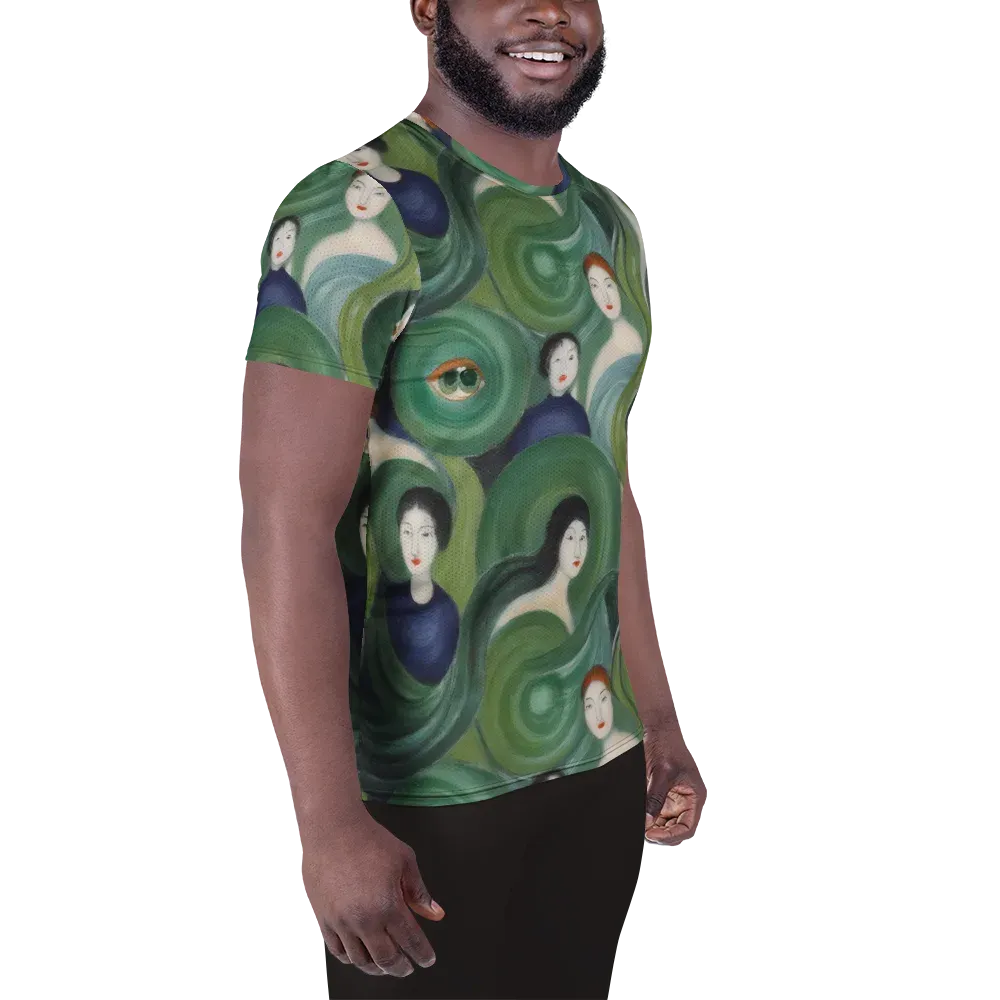 Emerald Reverie on Men's Athletic T-Shirt — Right