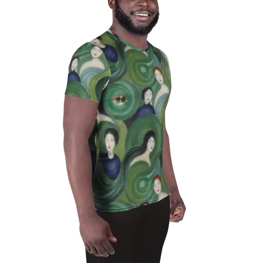 Emerald Reverie on a Men's Athletic T-Shirt