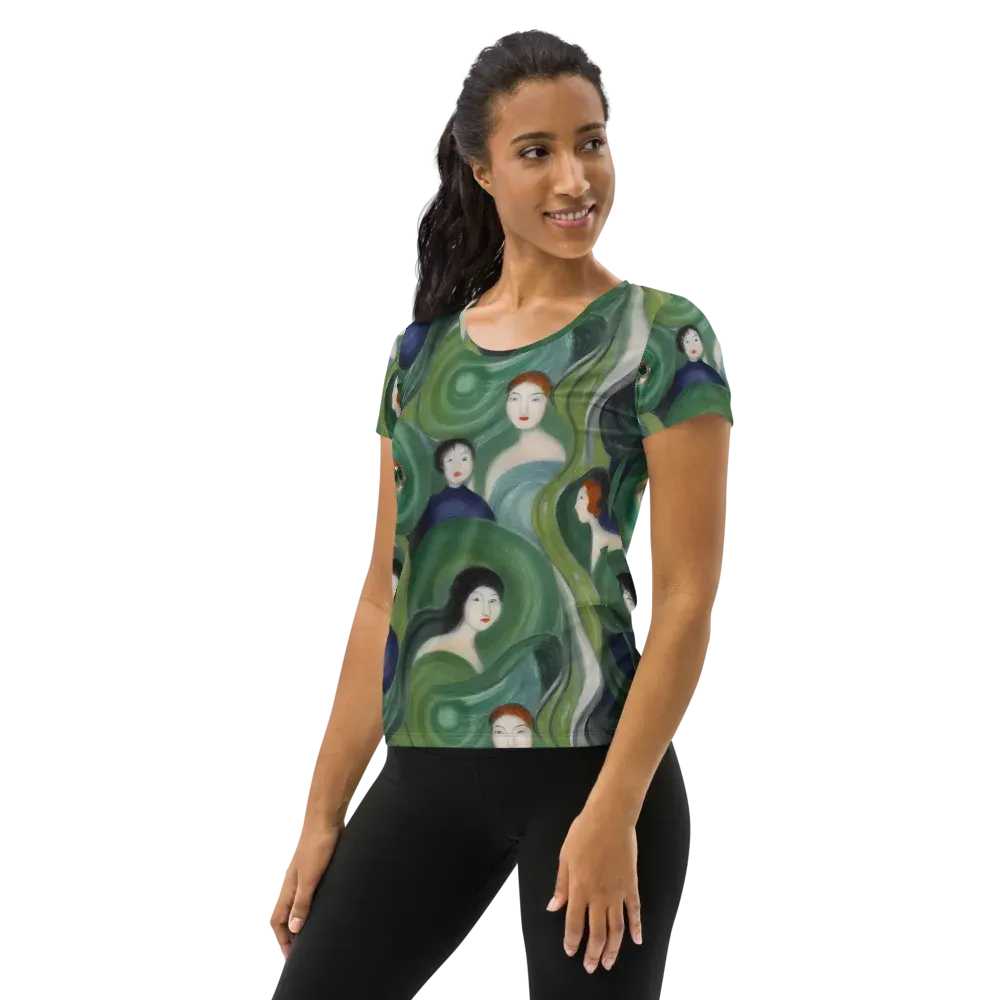 Emerald Reverie on Women's Athletic T-Shirt — Left