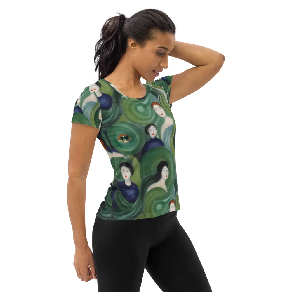 Emerald Reverie on Women's Athletic T-Shirt — Right